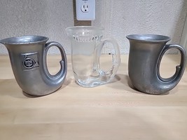 Lot Wilton Pewter &amp; Glass Craft Beer American Horn Mug Tankard Stein Che... - $16.17