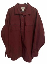 LL Bean Chamois Maroon Long Sleeve Shirt Flannel Mens XXL Tall - $667.09 MXN
