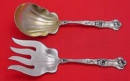 Peony by Wallace Sterling Silver Salad Serving Set 9&quot; Fhas 2pc - $503.91