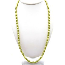 Vintage Faux Pearl Necklace with Lustrous Chartreuse Beads, Classy Pastel - $28.06