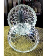KIG Indonesia Crystal Clear Pressed Glass Candy Dish Box &amp; Lid Alexandri... - £14.57 GBP