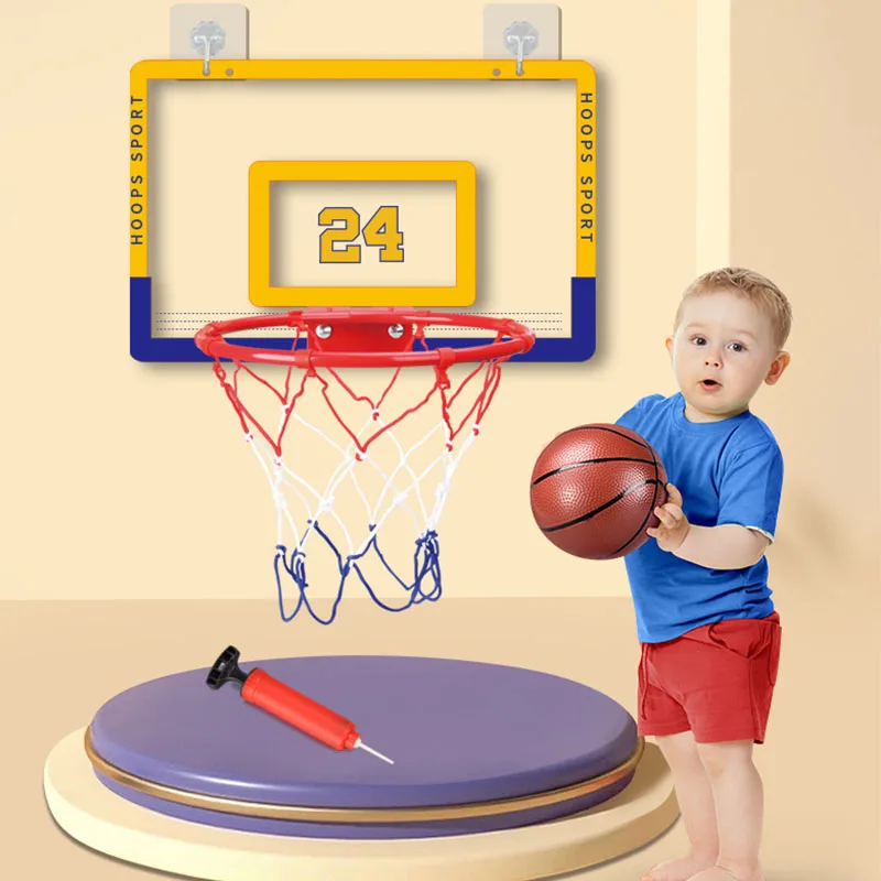 Kids Sports Toys Mini Home Exercise Basketball Hoop Set Hanging Type Portable - £25.70 GBP