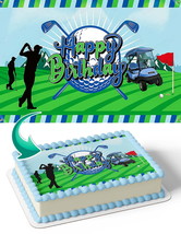 Golf Player Game Edible Image Cake Topper Personalized Birthday Sheet De... - €12,92 EUR