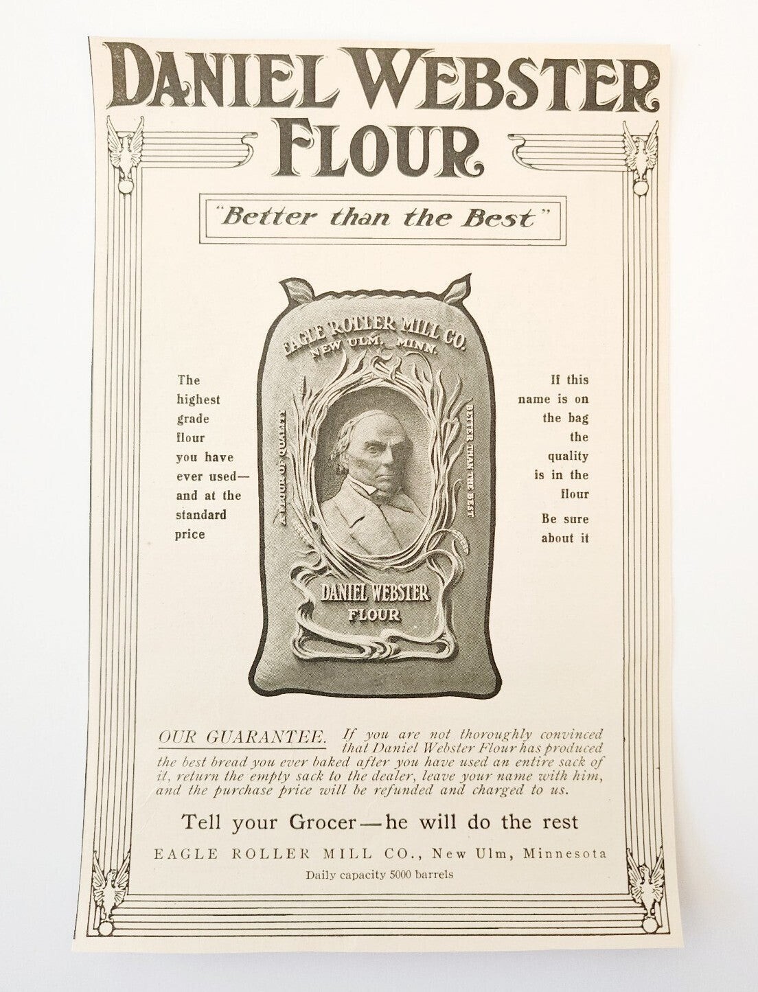 1909 Daniel Webster Flour Advertisement Baking Ephemera 7 x 4.75" Item image 2
