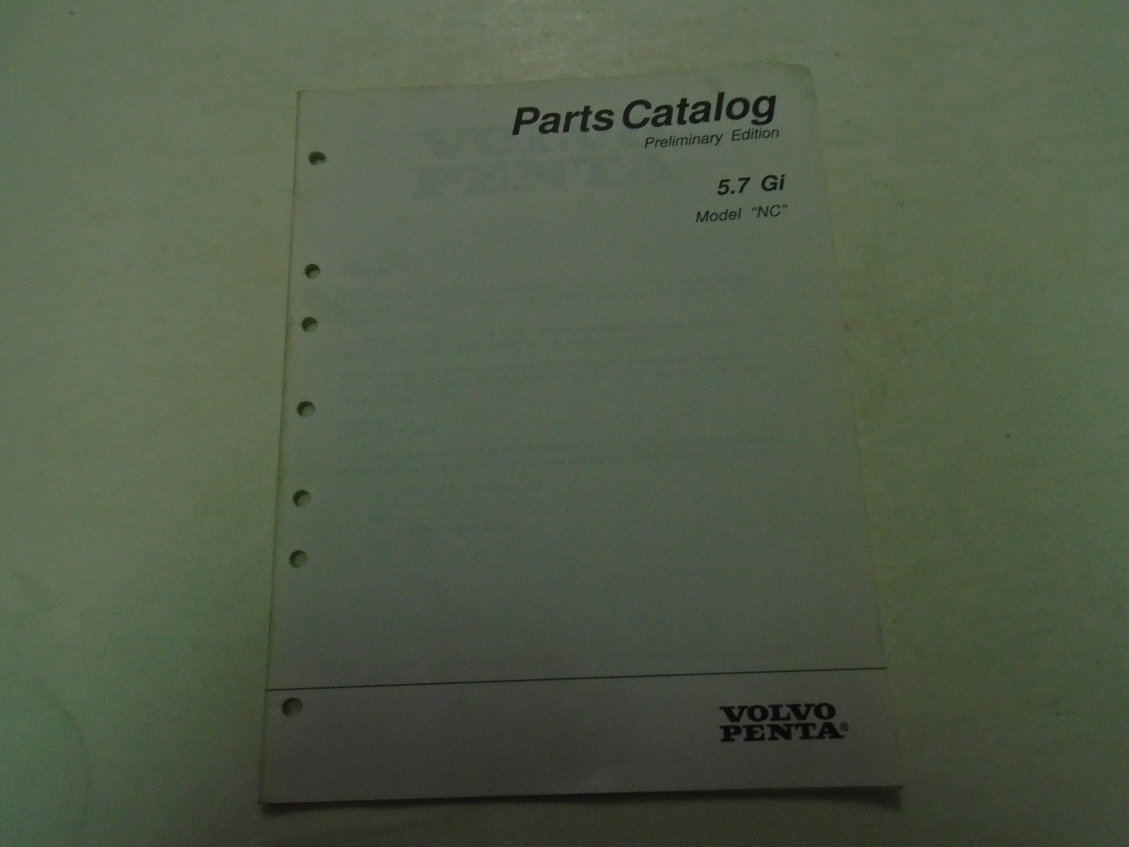 Volvo Penta Parts Catalog 5.7 Gi Model "NC" P/N 77971000 Boat OEM