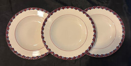 Vernon Kilns Monterey Desert Bread Plates (3) 6-1/2&quot;  Vintage Hand Painted - £23.18 GBP