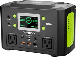Gensrock 300W Portable Power Station, 222Wh Solar Generator, Backup Lithium - £184.02 GBP