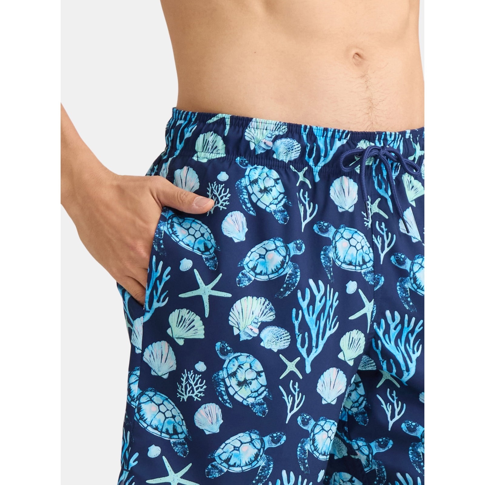 George Men's Novelty UPF 50+ Swim Trunks 7" Inseam Navy Sea Turtle 2XL (44-46) Item image 3