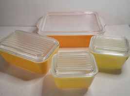 Pyrex Citrus Daisy Complete Set of Refrigerator Dishes with Lids image 3