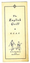 The English Grill Menu and Wine List Kansas City Athletic Club 1936 Missouri - £76.29 GBP