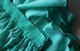 Blue Green Maxi Chiffon Skirt Outfit Women Custom Plus Size Chiffon Maxi Skirt image 9