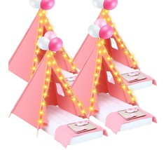 Windyun 4 Pack Kids Teepee Tent Sleepover Slumber Party Set w/ Lights &amp; ... - $166.25