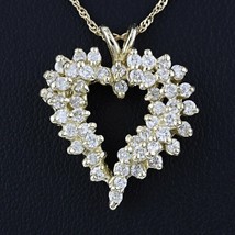 3Ct Coupe Ronde Simulé Pendentif Coeur Diamant 14k or Jaune Plaqué - $142.33