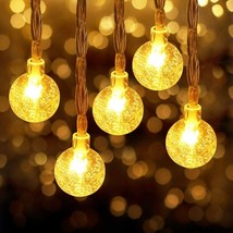 Battery Operated String Lights 60LED 30ft USB Powered Crystal Globe Christmas - £15.45 GBP