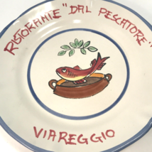 CERAMICA VELTRI MARE ITALY RISTORANTE &quot;DAL PESCATORE&quot; VIAREGGIO PLATE SO... - $29.69