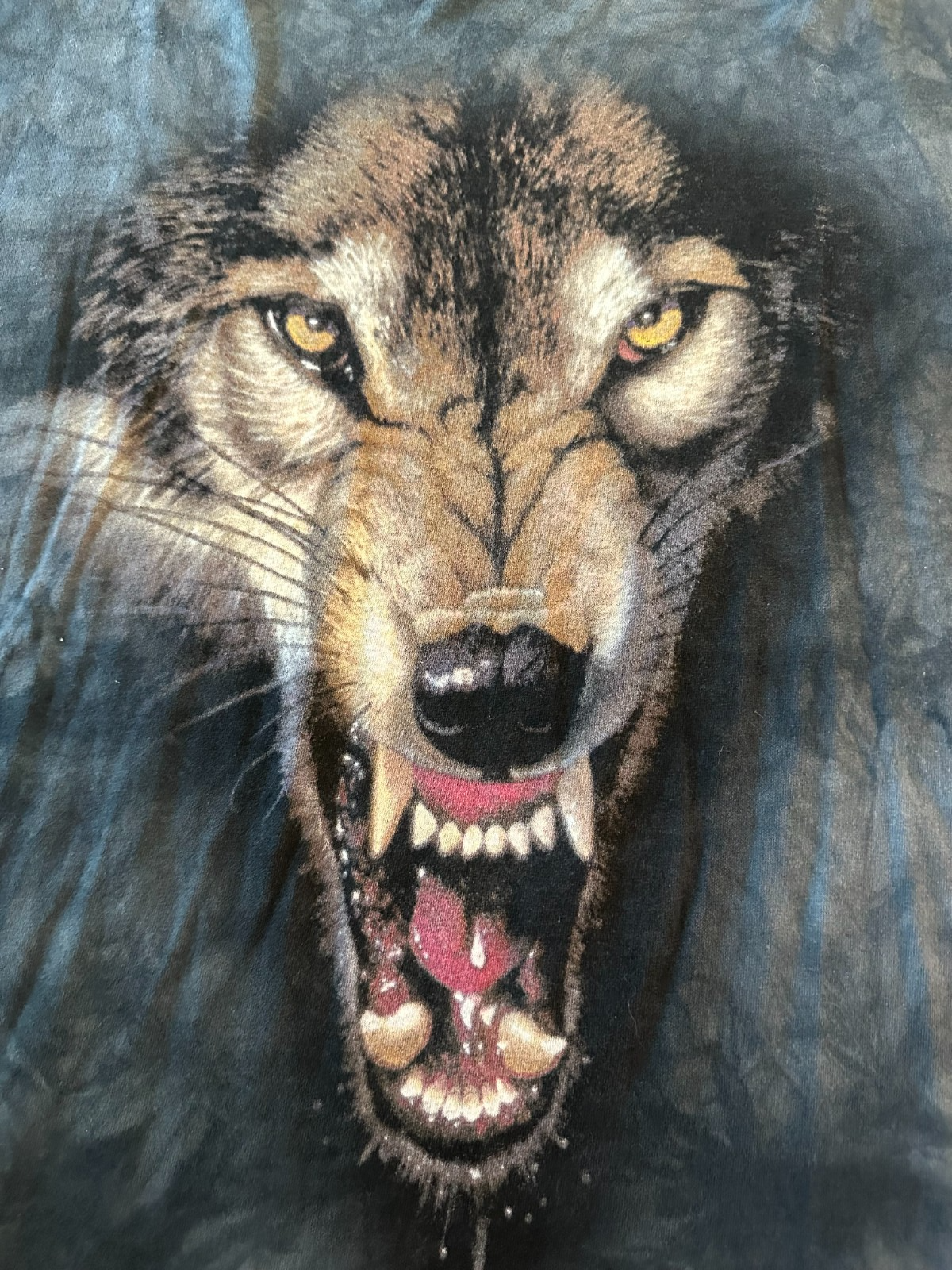 Nature The Mountain Growling Wolf Face Tye Dye Graphic Shirt Men&#39;s XXL 1998 - $29.52