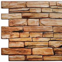 Dundee Deco PG7015 Brown Red Faux Slate, 3.2 ft x 1.6 ft, PVC 3D Wall Panel, Int - £7.82 GBP+