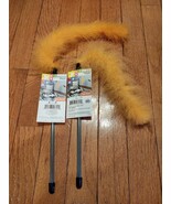 2-Pack Fuzzy Wand Interactive Cat Wand Toy Play Furry Feather - Yellow o... - $15.07 CAD