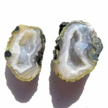 Tabasco - Tiny Mexican Baby Geode  Polished Halves for Jewelry * Display TAB346 - £14.50 GBP