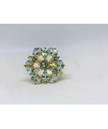 Natural aquamarine ring in 14k solid gold ,big ring - £2,392.08 GBP