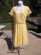 Nwot Julian Taylor Yellow Lace Dress 14 - £23.97 GBP