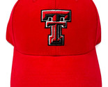 TEXAS TECH UNIVERSITY RED RAIDERS LOGO ADJUSTABLE CURVED BILL HAT CAP RE... - $17.05