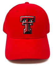 Texas Tech University Red Raiders Logo Adjustable Curved Bill Hat Cap Retro Nwt - £13.33 GBP