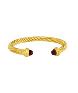 David Yurman 18k Gold Cable Classics Bracelet with Garnet  - $2,200.00