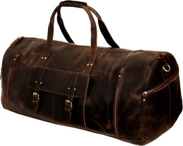 Genuine Leather Duffle Bag Men 28 in Shoulder Luggage Travel Weekender O... - £406.59 GBP