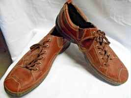 Clarks Mens Shoes Leather Tie Sz 10 oxfords Flat Loafers - $21.78