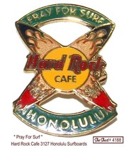 Hard Rock Cafe Pray for Surf Honolulu Pin 22985 HRC Surfboards Trading Pin - $14.95