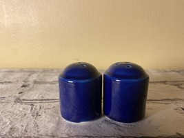 Vintage rare Deep blue Salt And Pepper Shakers Ceramic - $14.95