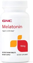 GNC Melatonin Supports Restful Sleep 10mg 60 Veggie Tablets Exp. Date 04... - £13.90 GBP