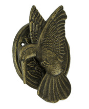 Antique Bronze Cast Iron Hummingbird and Flower Front Door Knocker Entry Decor - £27.60 GBP