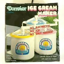 Vintage Donvier Chillfast Ice Cream Maker Blue Rim Crank w/ Box 1 Quart Capacity - $49.99