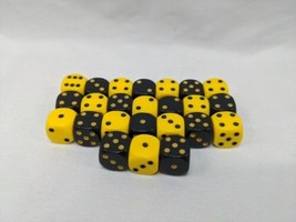 Lot Of (24) Black And Yellow 12mm D6 Dice - £21.71 GBP