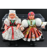 Czech 9” Lot of 2 Handmade Female Dolls in Traditional Czechoslovakian D... - €33,75 EUR