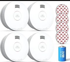 SITERWELL Compact 10 Year Battery Powered Smoke Detector 4 Pack - $64.23