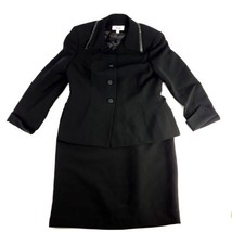 Le Suit Women 10 Blazer Skirt Black Career Work Formal - £16.49 GBP