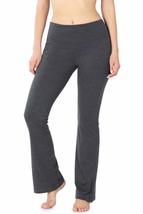Zenana Premium Cotton FOLD Over Yoga Flare Pants,Charcoal,X-Large - $21.95