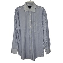 Hart Schaffner Marx Men&#39;s Blue Striped Button-Down Shirt 15.5 33 - $20.00