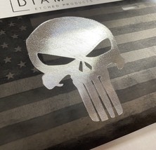 Engraved Punisher Combo Laser US Flag &amp; Diamond Etched Car Tag License Plate - £15.76 GBP