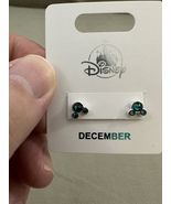 Disney Parks Mickey Mouse Faux Zircon December Birthstone Earrings Silve... - £25.88 GBP