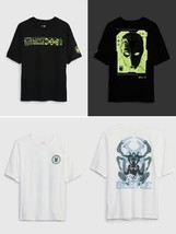 New Gap Kids Boy Glowing DC Graphic T-shirt Black White Sz  10 12 14 16 ... - £12.58 GBP