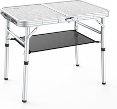 Sportneer Adjustable Height Small Folding Table Portable Camp Tables With - £32.93 GBP