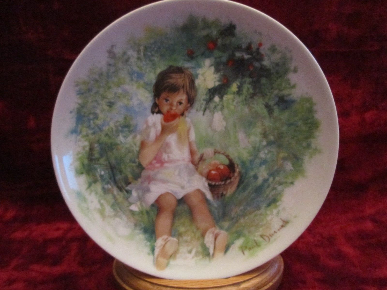MARIE-ANGE collector plate PAUL DURAND Limoges CHILDREN France apple tree - $1.99