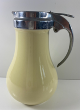 Vintage DripCut Heatproof La Cal Glazed Ivory Pottery Syrup 13 oz Dispen... - $98.99