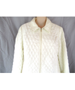 Dressbarn jacket quilted embroidered full zip  Large off white  light we... - £11.68 GBP