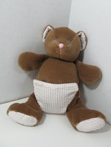 Russ Stroller Buddies brown teddy bear pink white diaper feet Baby soft toy - £3.94 GBP