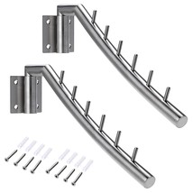 12.6&quot; Wall Mounted Clothes Hanger Rack, Set Of 2 Stainless Steel Garment Hooks W - £37.95 GBP